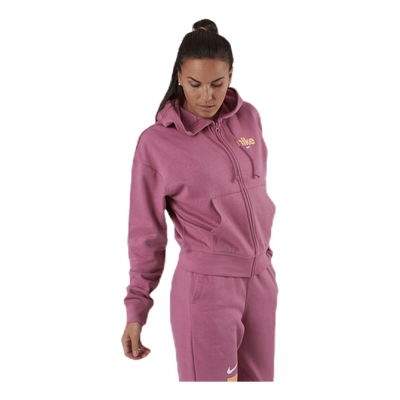 Nsw Hoodie Fz Flc Bb Vrsty Pink