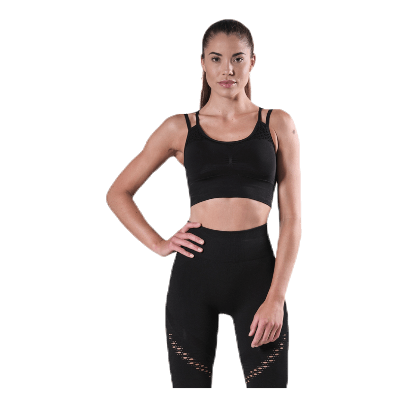 Fitness Seamless Mesh Bra Black