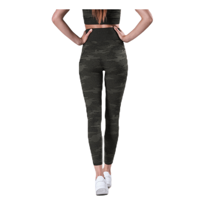 Fitness Seamless Tights 7/8 Patterned/Green