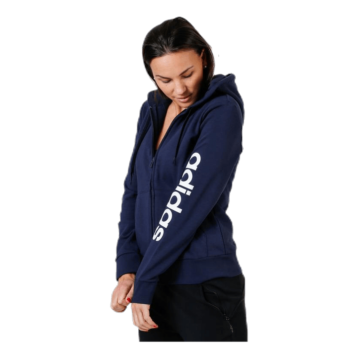 Essentials Linear Full Zip Hoodie Legend Ink / White