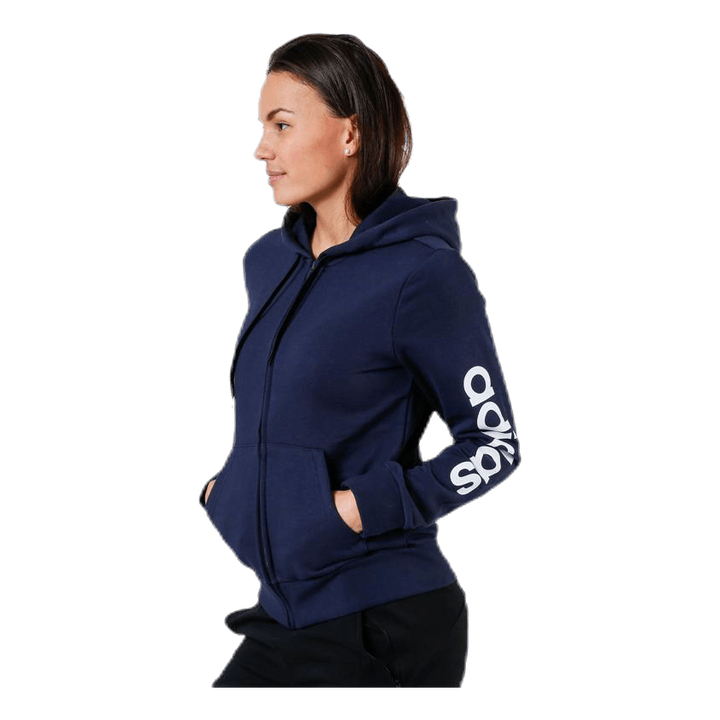 Essentials Linear Full Zip Hoodie Legend Ink / White