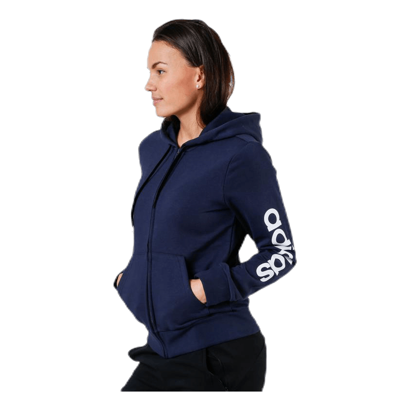 Essentials Linear Full Zip Hoodie Legend Ink White adidas