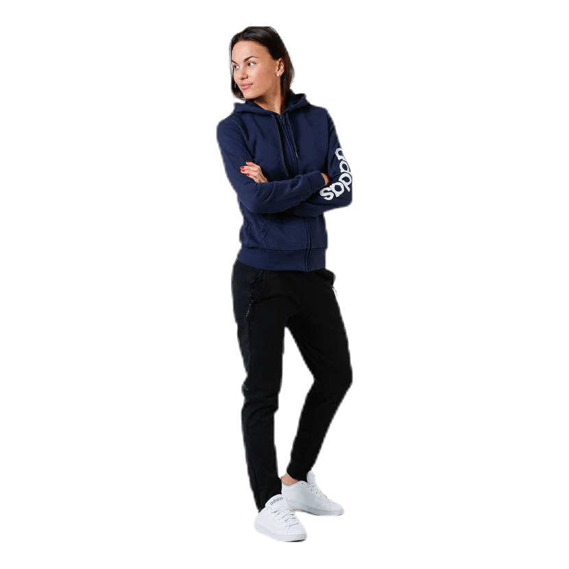 Essentials Linear Full Zip Hoodie Legend Ink / White