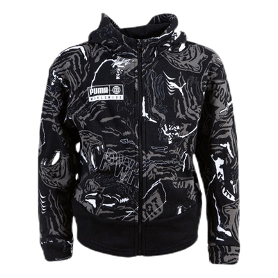 Alpha AOP Sweat Jacket Junior Black