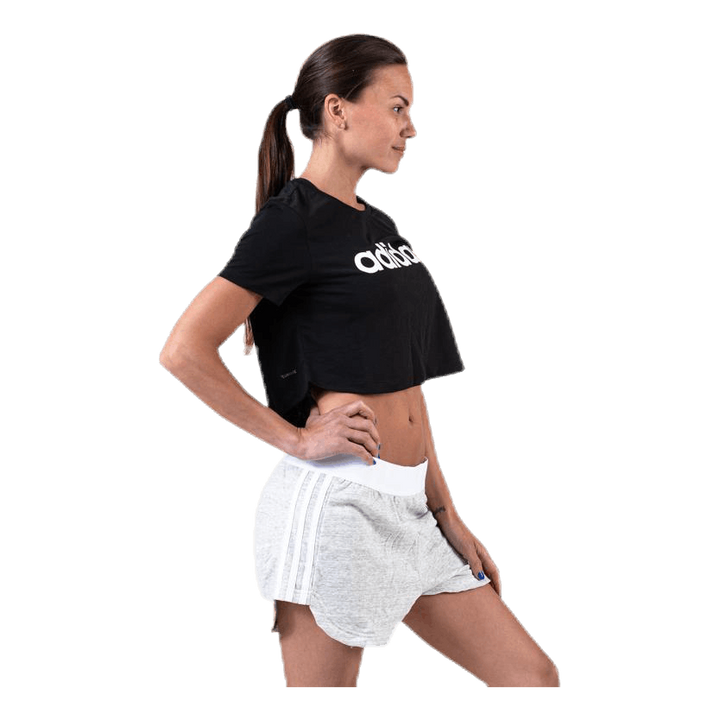 D2M Crop Tee White/Black
