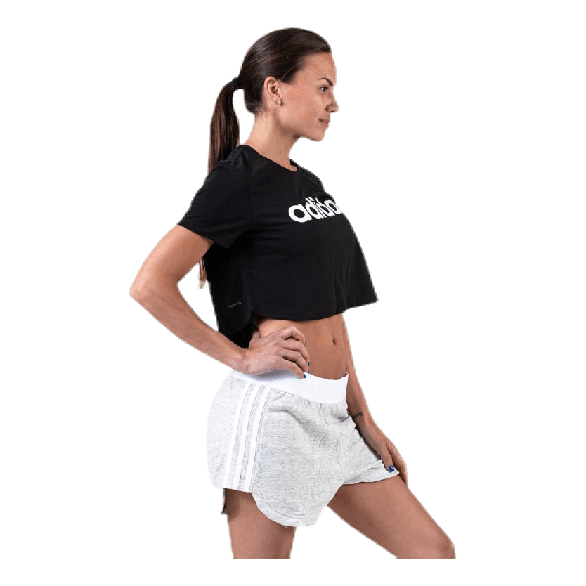 D2M Crop Tee White/Black
