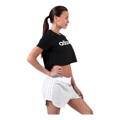 D2M Crop Tee White/Black