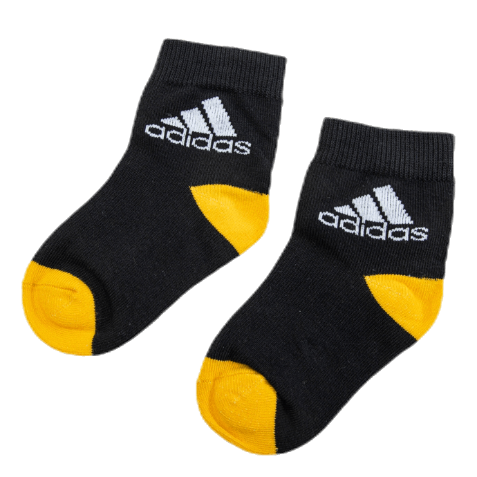 3-Pack Ankle Socks White/Black/Yellow