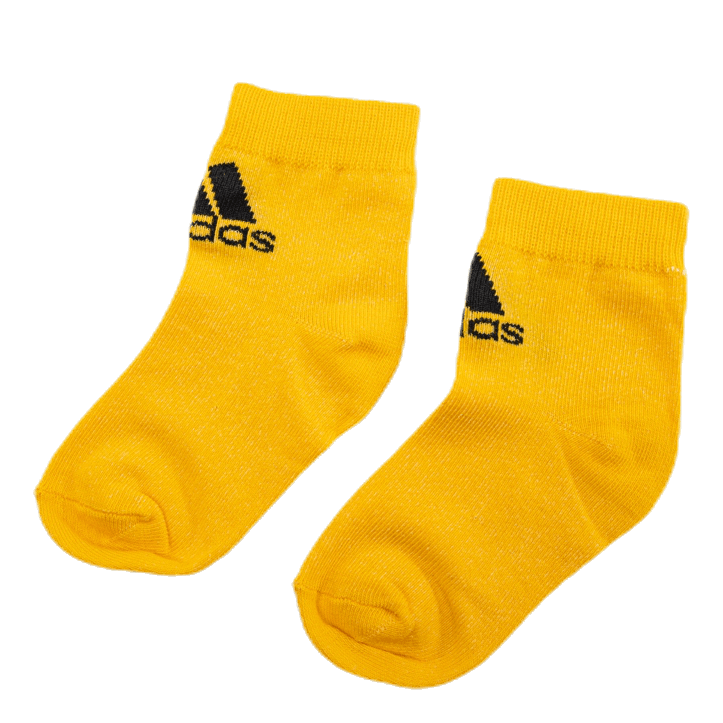 3-Pack Ankle Socks White/Black/Yellow