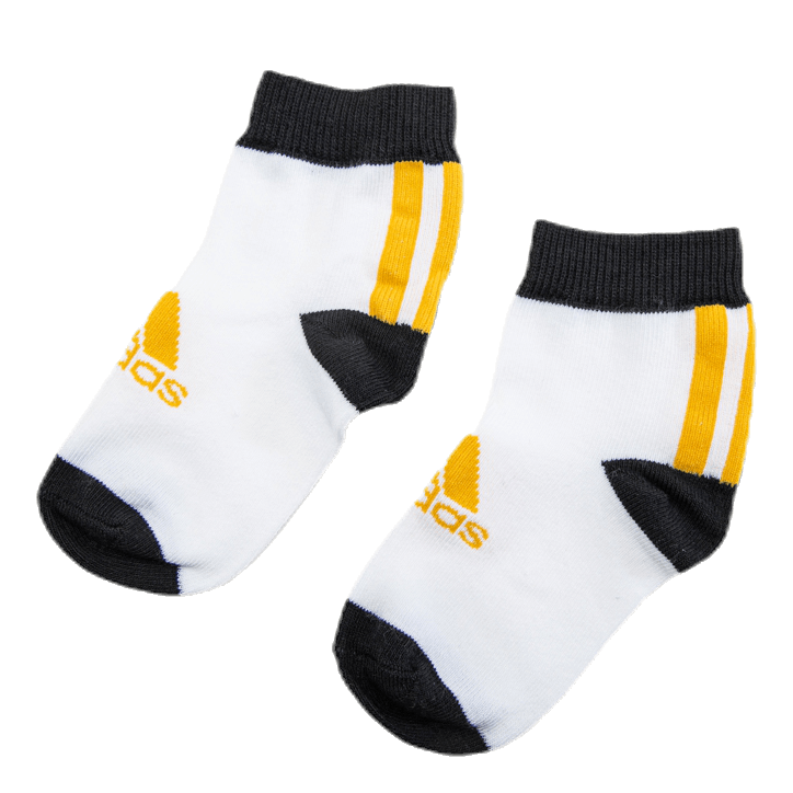 3-Pack Ankle Socks White/Black/Yellow