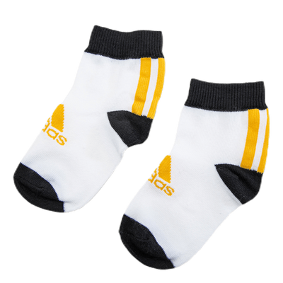 3-Pack Ankle Socks White/Black/Yellow