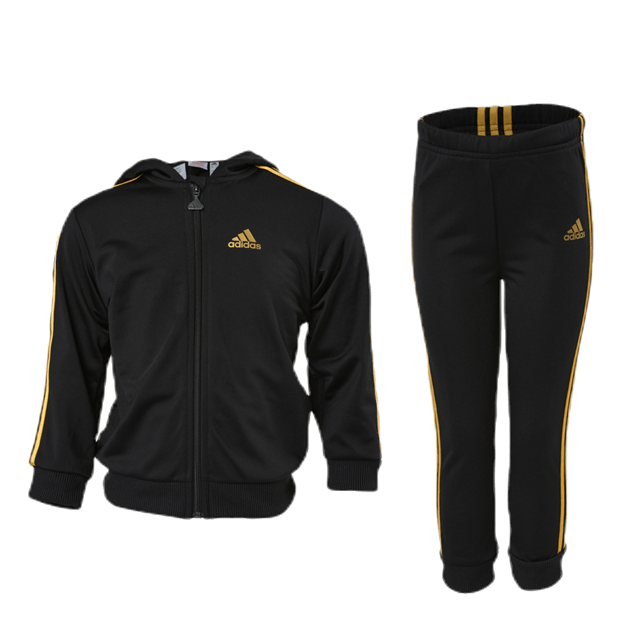 Shiny Hooded Jogger Set Infant Black/Gold