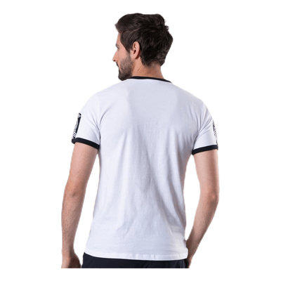 Ringer Taped Logo Tee White