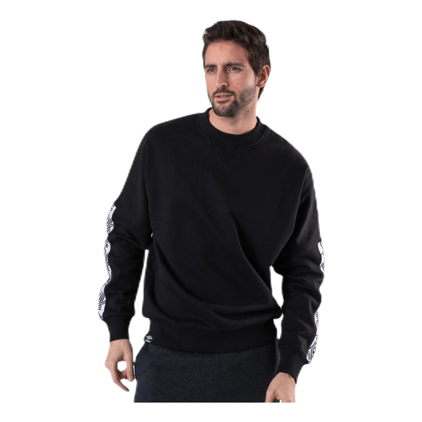 Taped Drop Shoulder Sweat Black