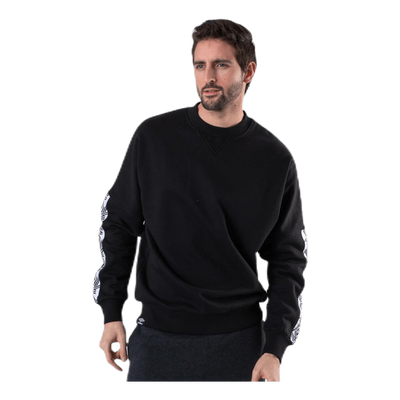 Taped Drop Shoulder Sweat Black