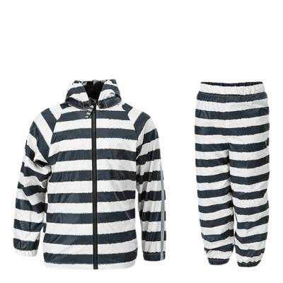 Gary Fleece Rain Set White/Black