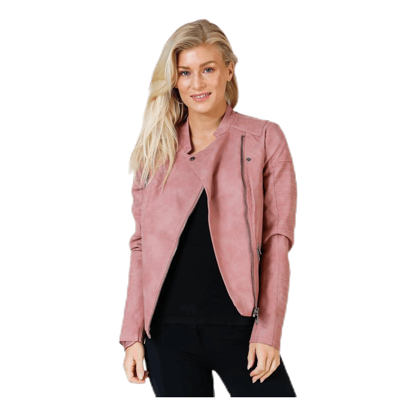 Ava Faux Leather Biker Otw Pink