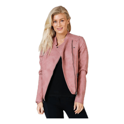 Ava Faux Leather Biker Otw Pink