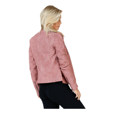 Ava Faux Leather Biker Otw Pink