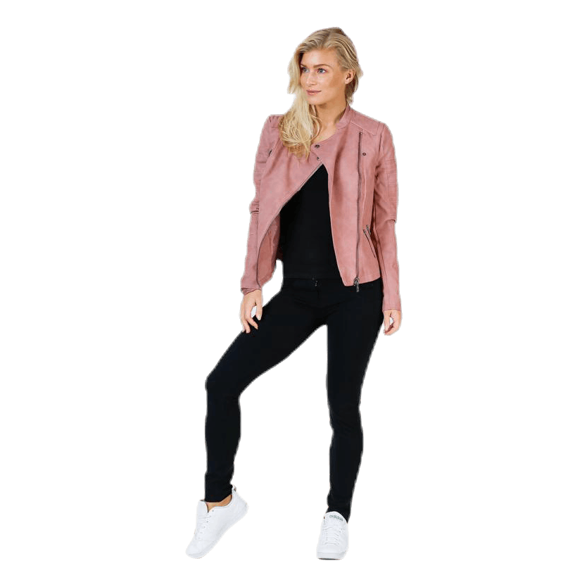 Ava Faux Leather Biker Otw Pink