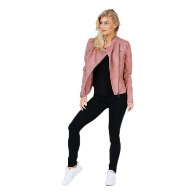 Ava Faux Leather Biker Otw Pink
