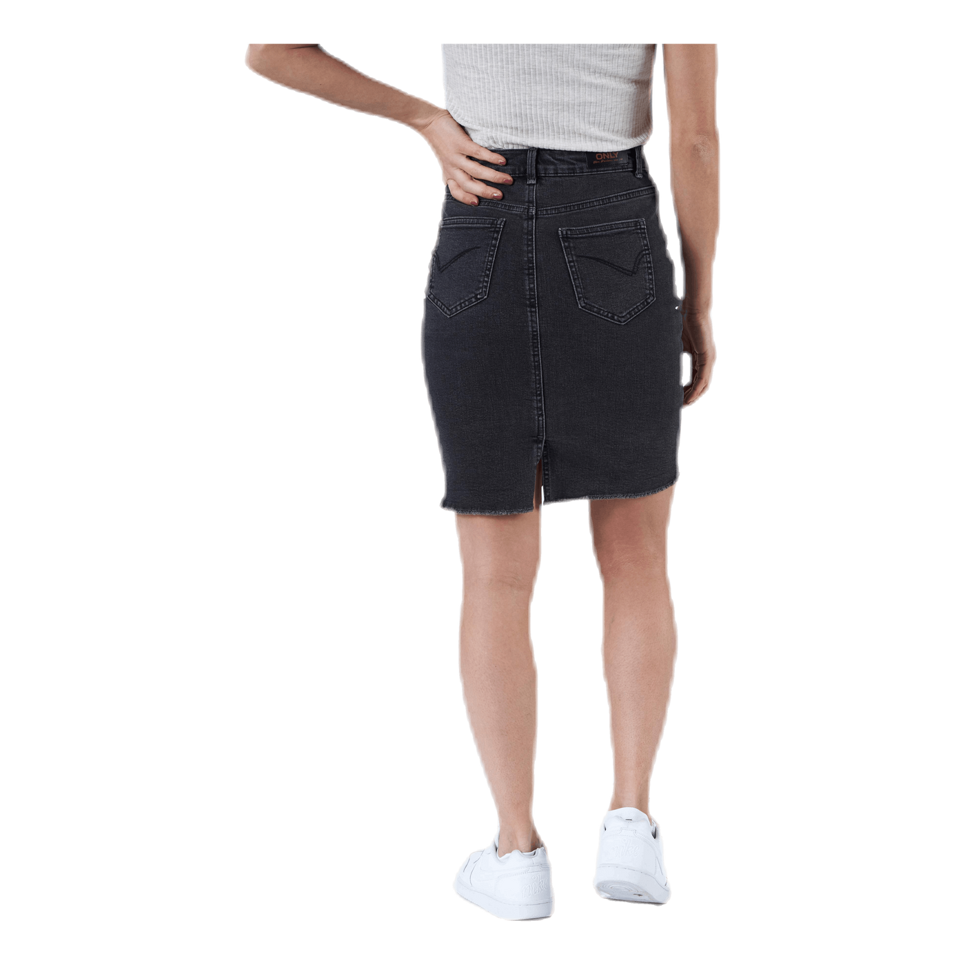 Eliza Reg Rawedge Dnm Skirt Grey