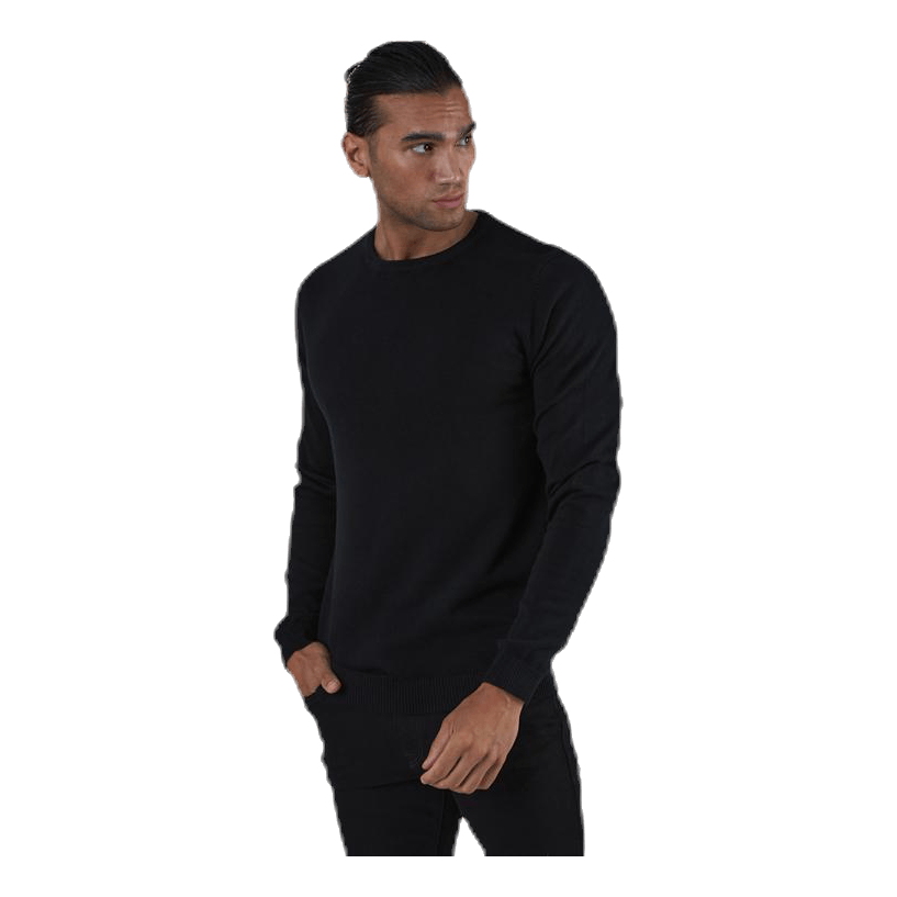 Basic Knit Crew Neck Black