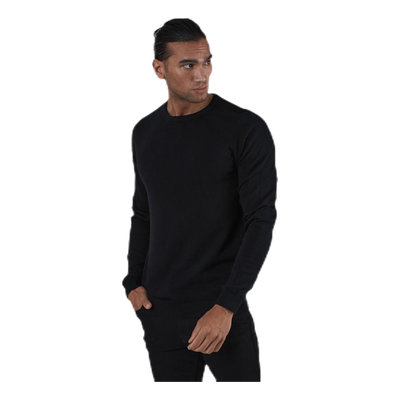 Basic Knit Crew Neck Black