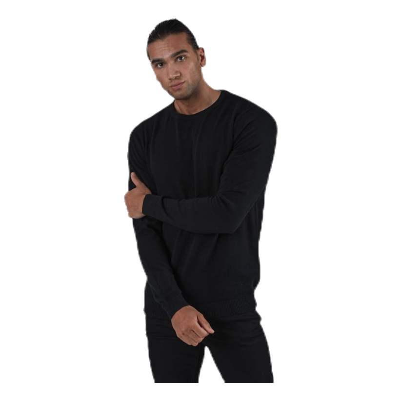 Basic Knit Crew Neck Black