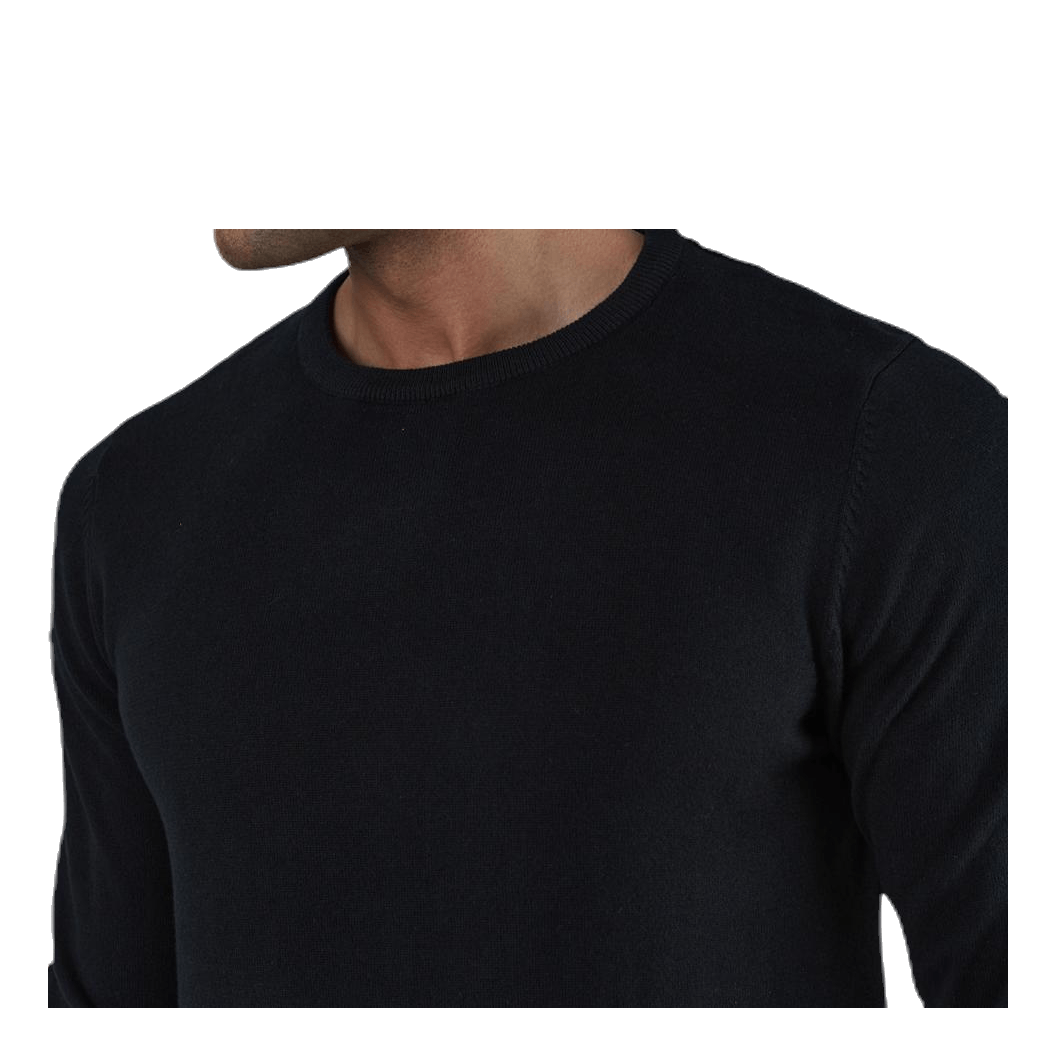 Basic Knit Crew Neck Black