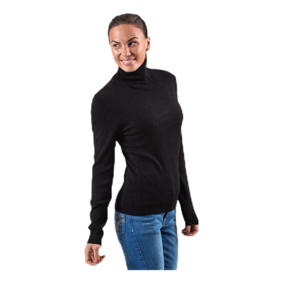 Karol L/S Rollneck Pullover Knt Black