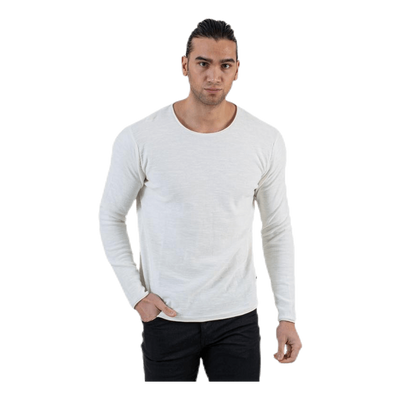 Slub Knit Crew Neck Sts White