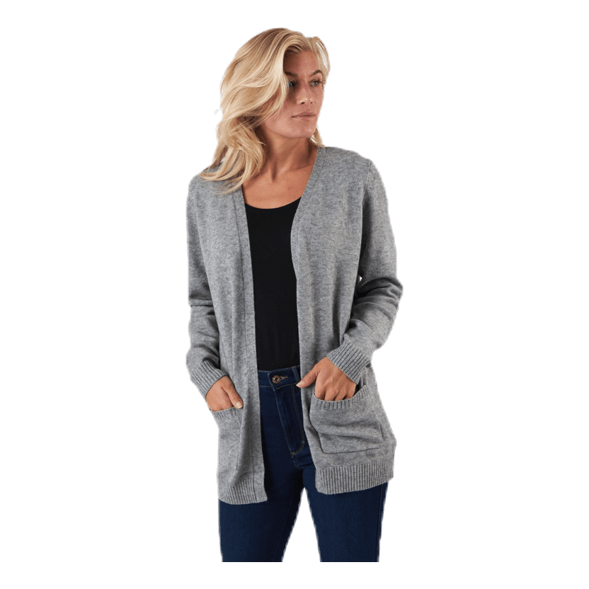 Lesly L/S Open Cardigan Knt Grey