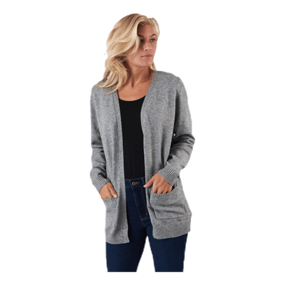 Lesly L/S Open Cardigan Knt Grey