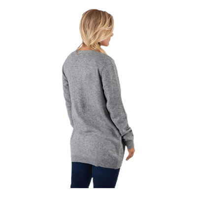 Lesly L/S Open Cardigan Knt Grey