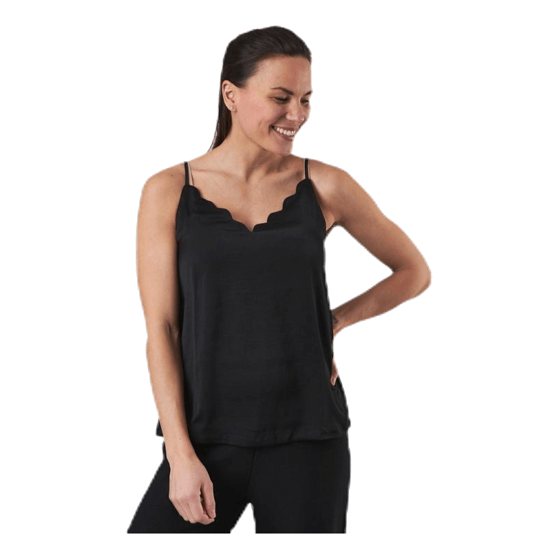 Debbie Singlet Wvn Black