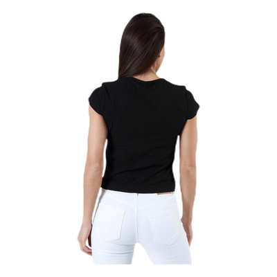 Nella S/S Button Top Black