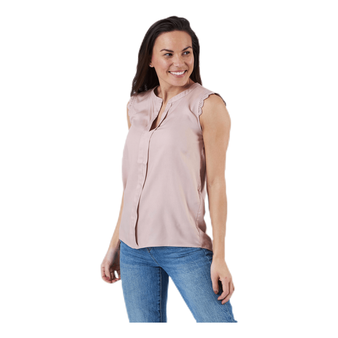 Kimmi S/L Top Wvn Pink