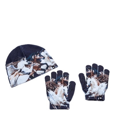 Kaya Hat and Glove Set Black