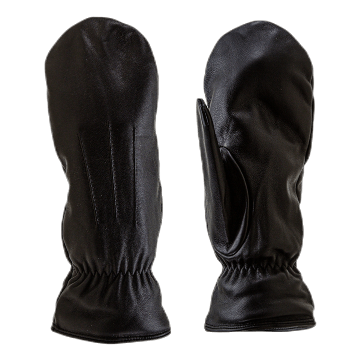 Nellie Leather Mittens Black
