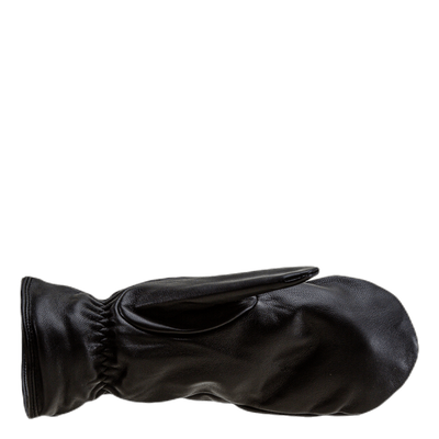 Nellie Leather Mittens Black
