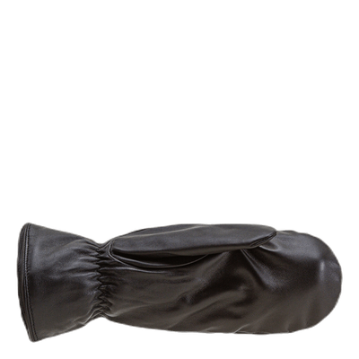 Nellie Leather Mittens Black
