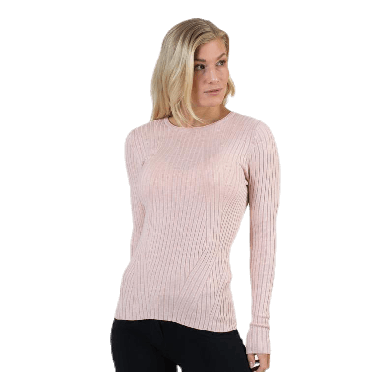 Natalia L/S Rib Pullover Knt Red