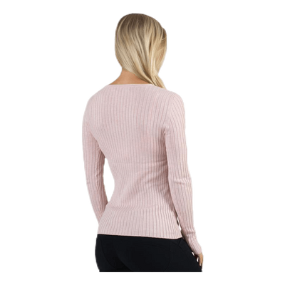 Natalia L/S Rib Pullover Knt Red