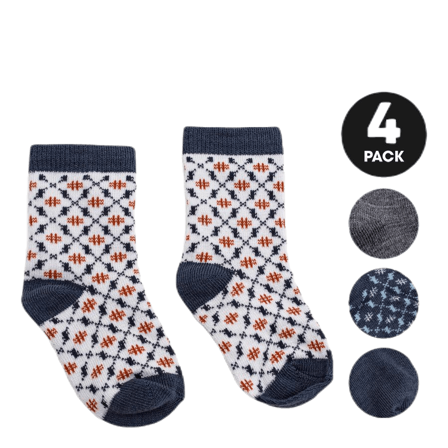 4-Pack Infant Wool Socks Blue
