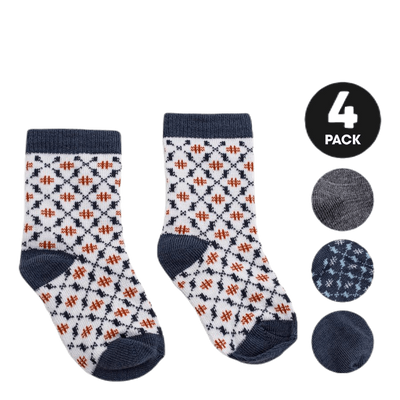 4-Pack Infant Wool Socks Blue
