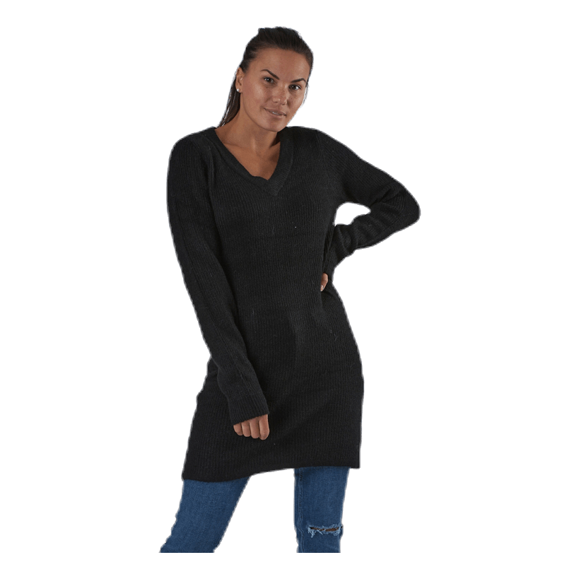 Ellen Ls V-Neck Knit Dress Black