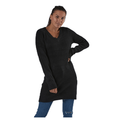 Ellen Ls V-Neck Knit Dress Black