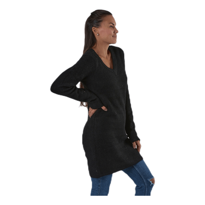 Ellen Ls V-Neck Knit Dress Black