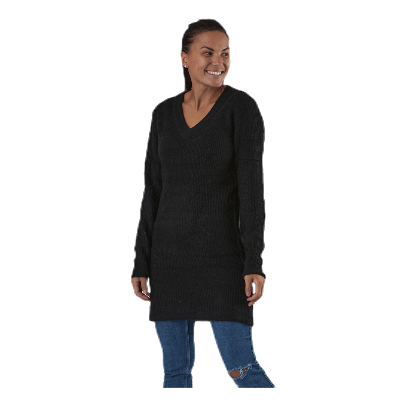 Ellen Ls V-Neck Knit Dress Black